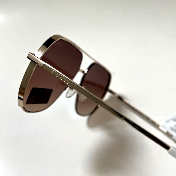 New Original GUESS Double Bridge Aviator Sunglasses GO00064 Mirror Iridescent - Picture 4 of 6